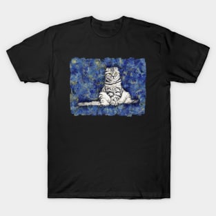 Cat Van Gogh Starry Night T-Shirt